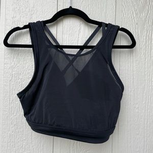 Aerie Offline Goals High Neck Sports Bra Black Lg